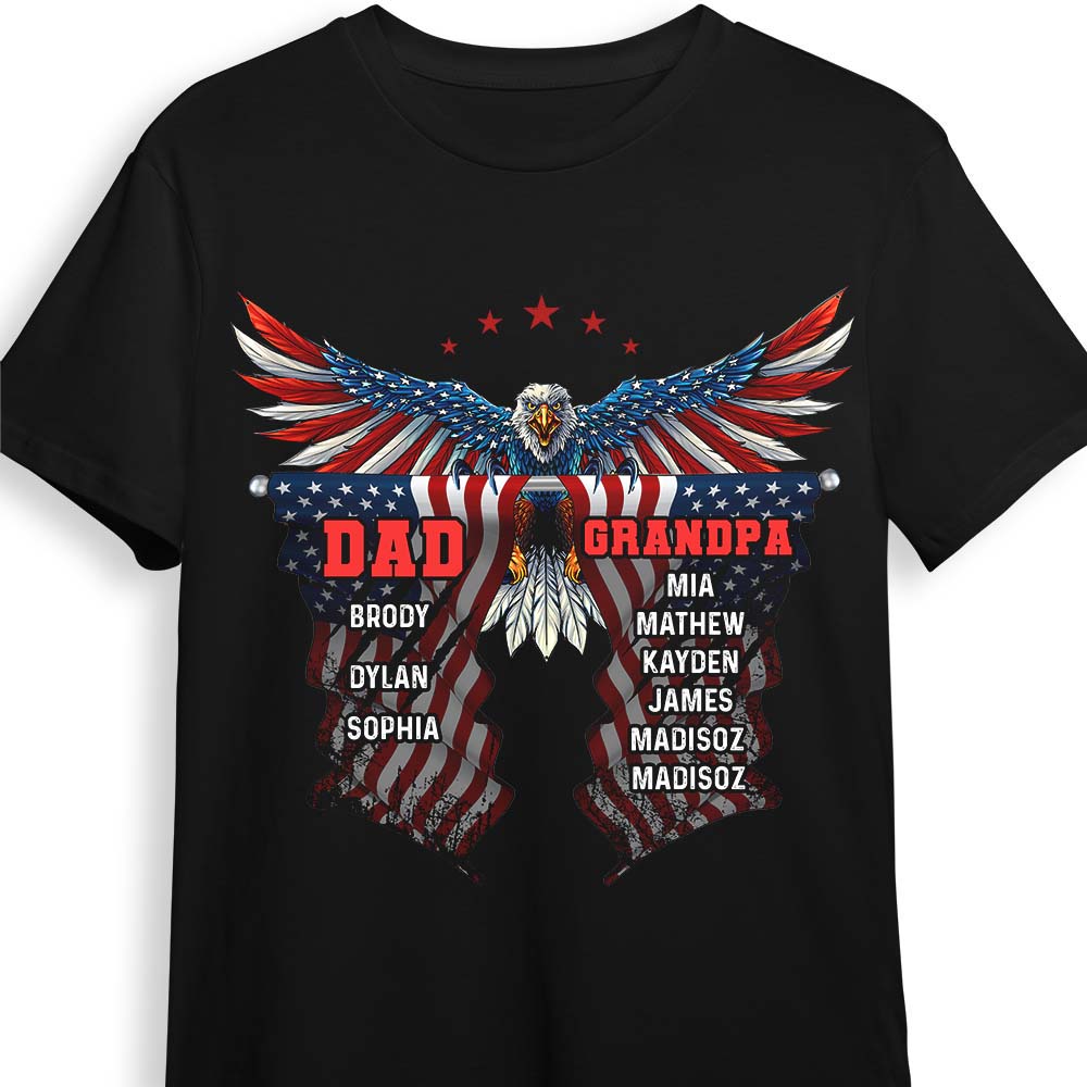 Personalized Gift For Grandpa Dad Eagle Flag Shirt Hoodie Sweatshirt 27505 Primary Mockup