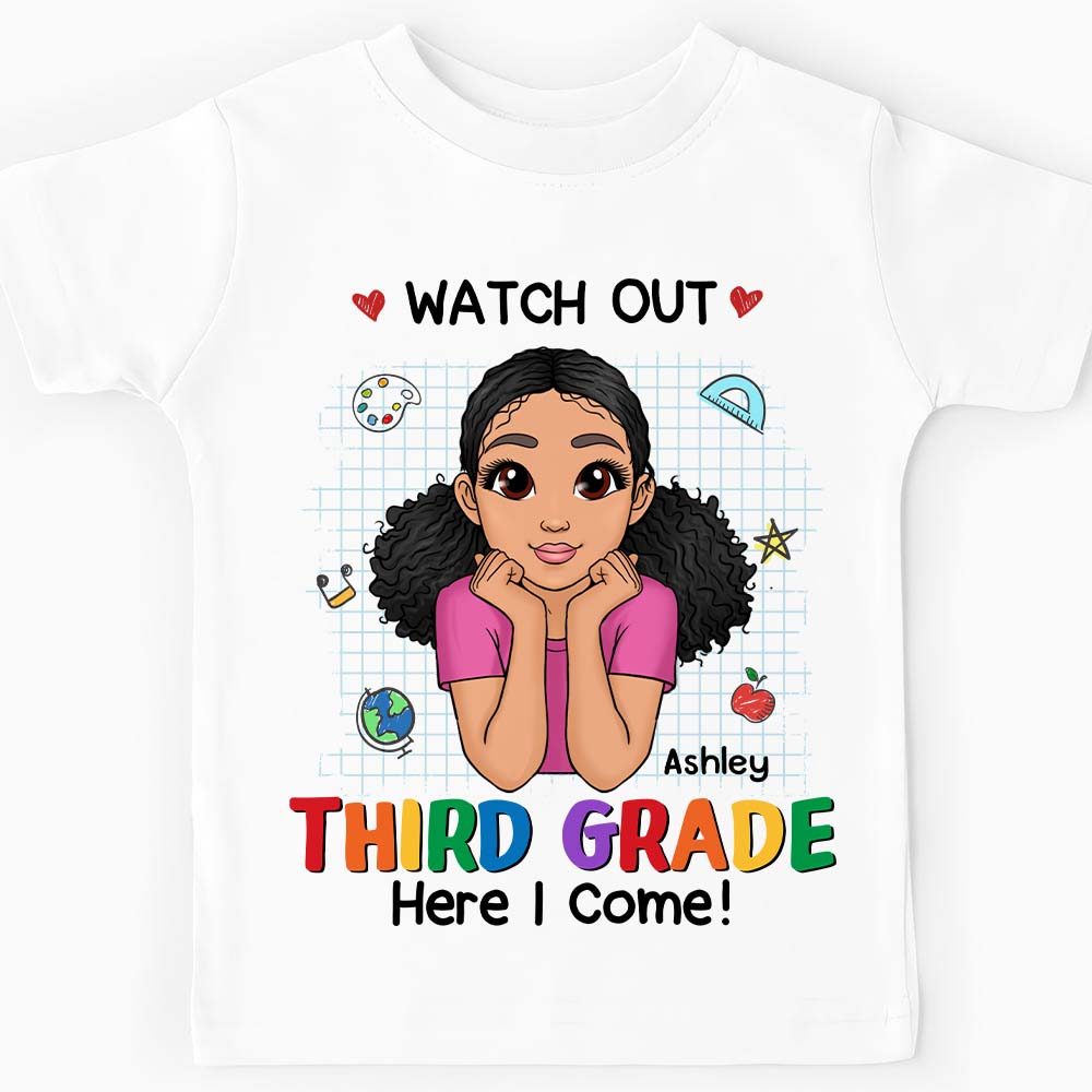 Personalized Gift For Granddaughter Watch Out Kindergarten Here I Come Kid T Shirt 27509 Mockup 2