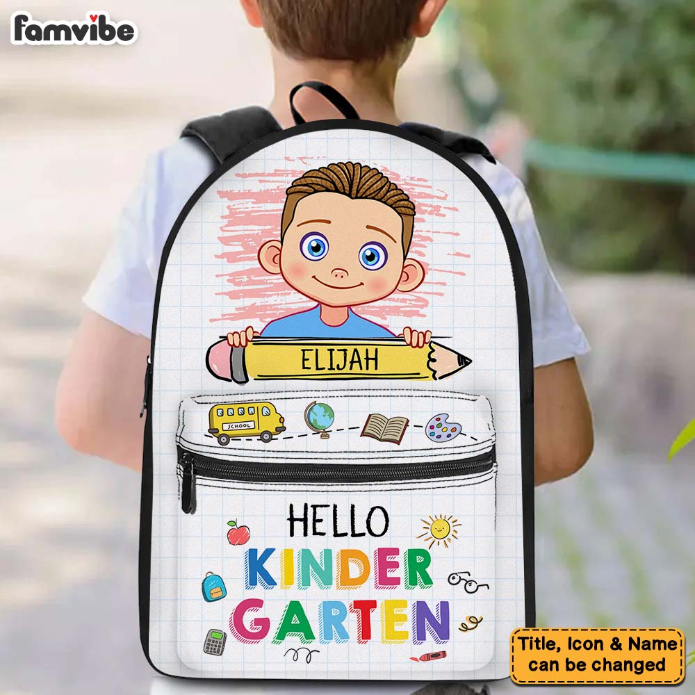 Personalized Birthday Gift For Grandson Back To School Hello School BackPack 27554 Primary Mockup