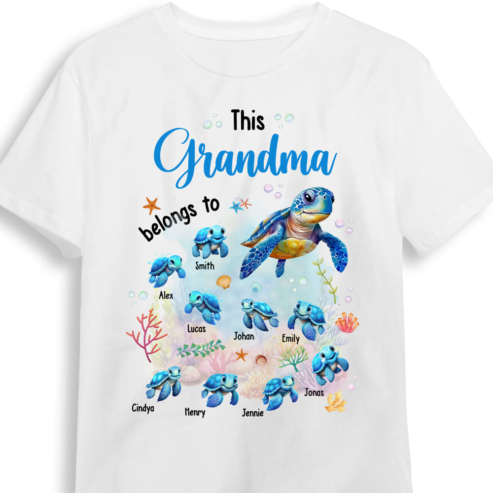 Personalized Gift For Grandma This Grandma Belongs To Sea Turtle Shirt Hoodie Sweatshirt 27701 Primary Mockup