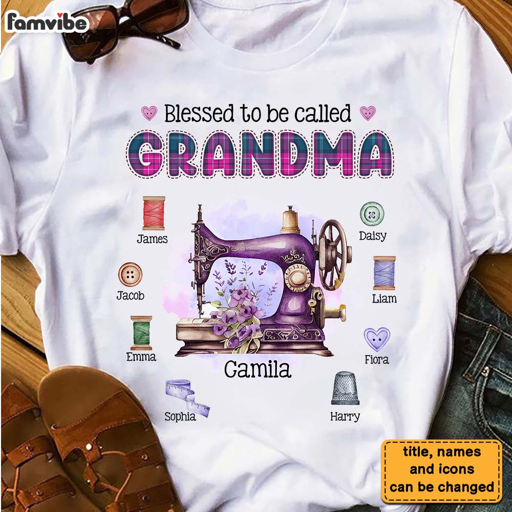 Personalized Gift For Grandma Blessed To Be Called Sewing Set Shirt Hoodie Sweatshirt 27730 Primary Mockup