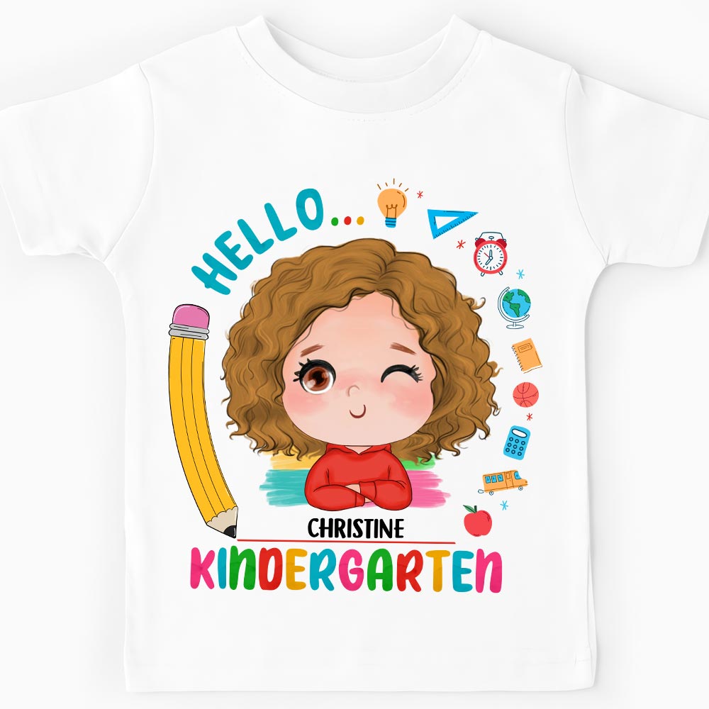 Personalized Gift For Granddaughter Hello Kindergarten Kid T Shirt 27929 Mockup Black