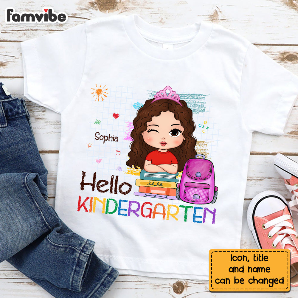 Personalized Back To School Gift For Granddaughter Hello School Kid T Shirt 28125 Mockup Light Blue
