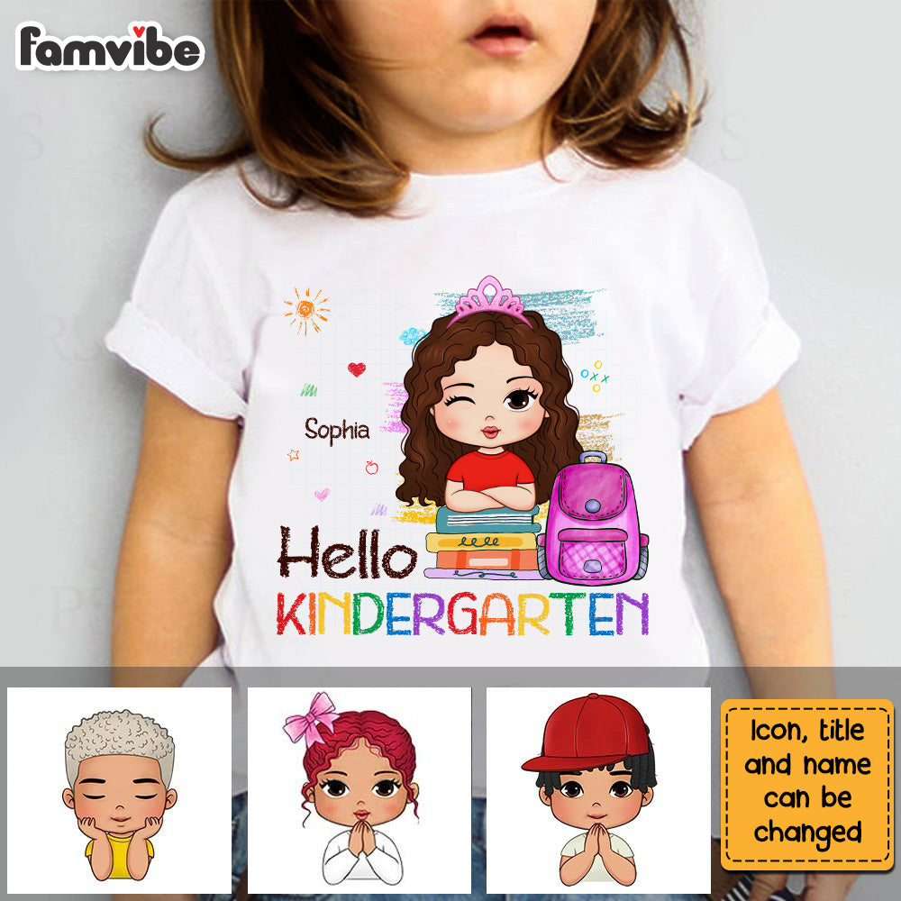 Personalized Back To School Gift For Granddaughter Hello School Kid T Shirt 28125 Mockup Light Blue