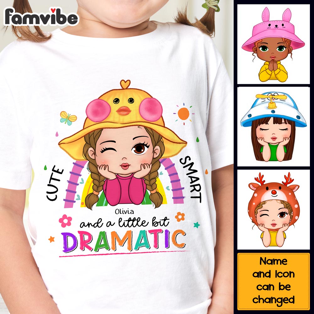 Personalized Gift For Granddaughter Cute Smart And Dramatic Kid T Shirt 28314 Mockup Navy