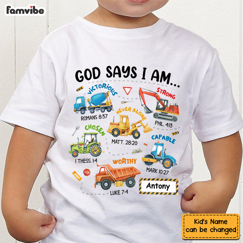 Personalized Gifts For Grandson Construction Machines I Am Kid T Shirt 28335 Mockup 2