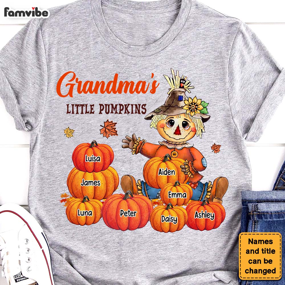 Personalized Gift For Grandma Little Pumpkin Shirt Hoodie Sweatshirt 28470 Primary Mockup