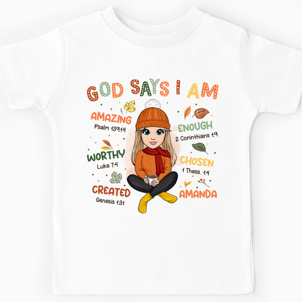 Personalized Gift For Granddaughter God Says I Am Kid T Shirt 28572 Mockup White