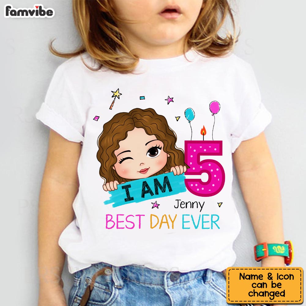 Personalized Gift For Granddaughter I Am 5 Kid T Shirt 28681 Mockup Black