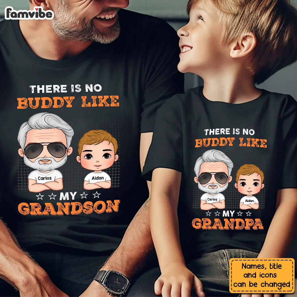 Personalized There Is No Buddy Like My Grandpa Adult And Kid Tee 28797 Primary Mockup