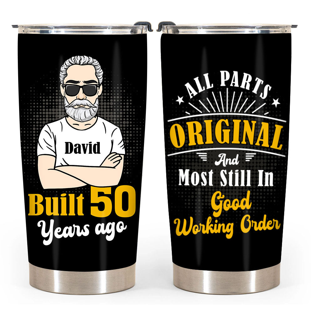 Personalized Gift For Grandpa Built 50 Years Ago Steel Tumbler 28821 Primary Mockup
