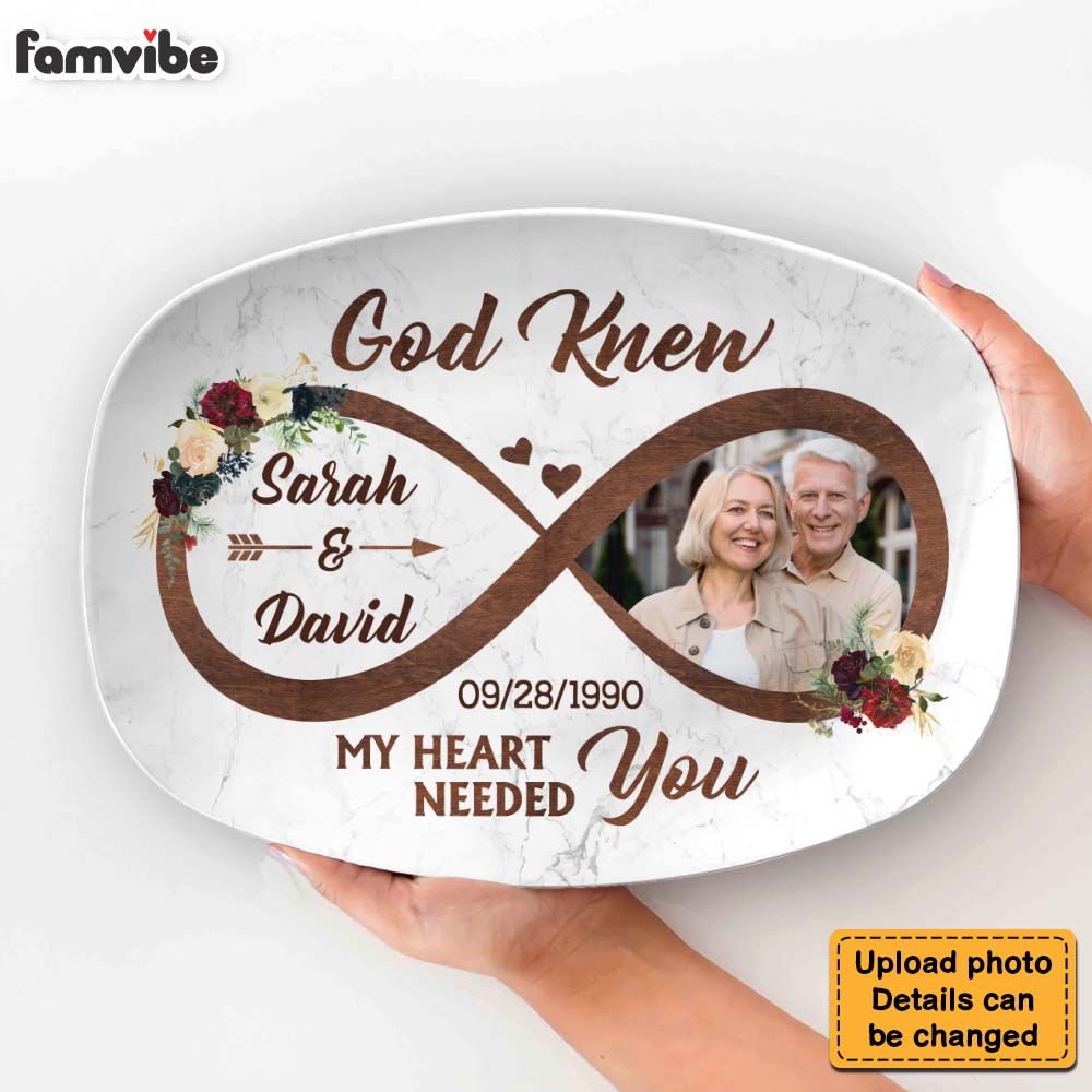 Personalized Photo Wedding Anniversary Gift For Couple Plate 29108 Primary Mockup