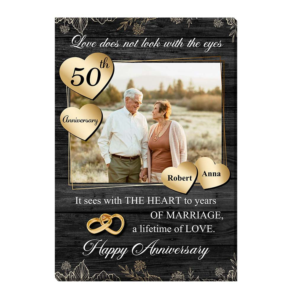 Personalized Gift  Love Doesn't Look With The Eyes 50th Anniversary Canvas 29474 Primary Mockup