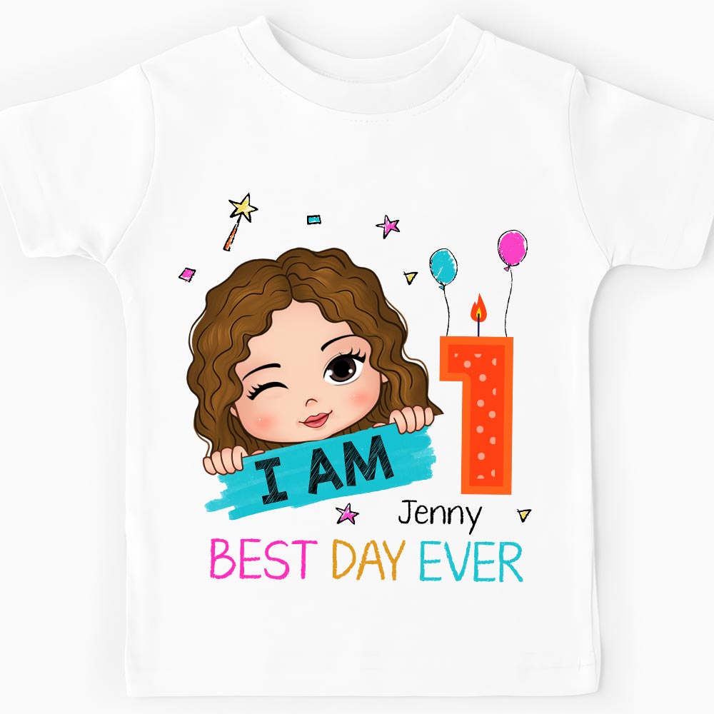 Personalized Birthday Gift For Granddaughter I Am 1 Kid T Shirt 29591 Mockup Black