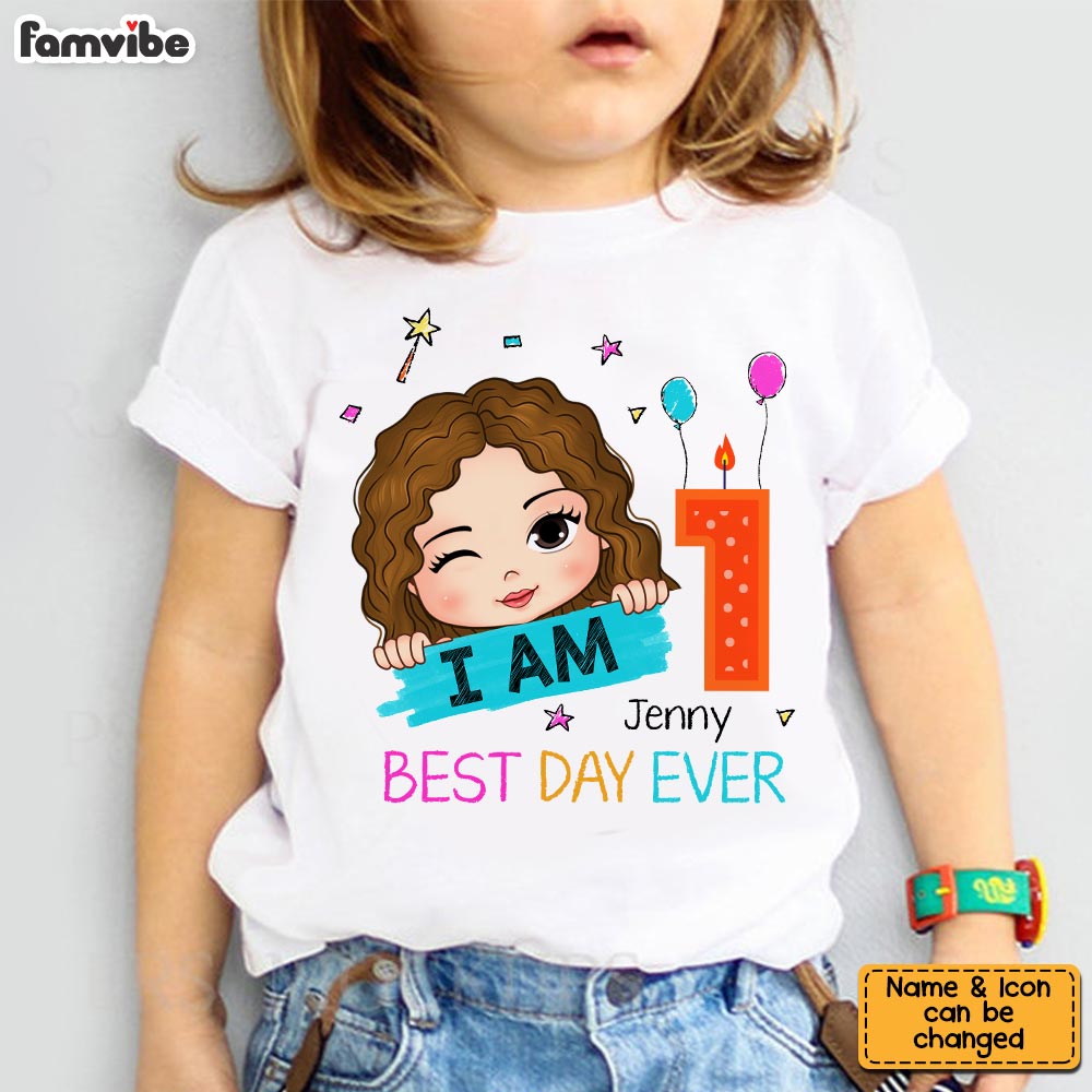 Personalized Birthday Gift For Granddaughter I Am 1 Kid T Shirt 29591 Mockup Black