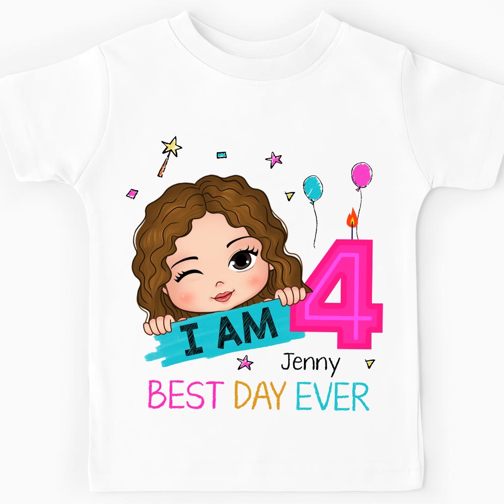 Personalized Birthday Gift For Granddaughter I Am 4 Kid T Shirt 29595 Mockup Black