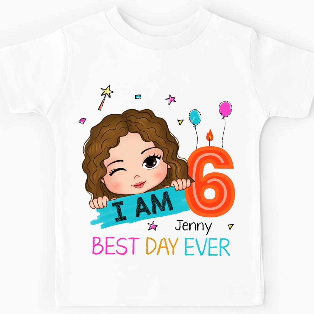 Personalized Birthday Gift For Granddaughter I Am 6 Kid T Shirt 29596 Mockup Black
