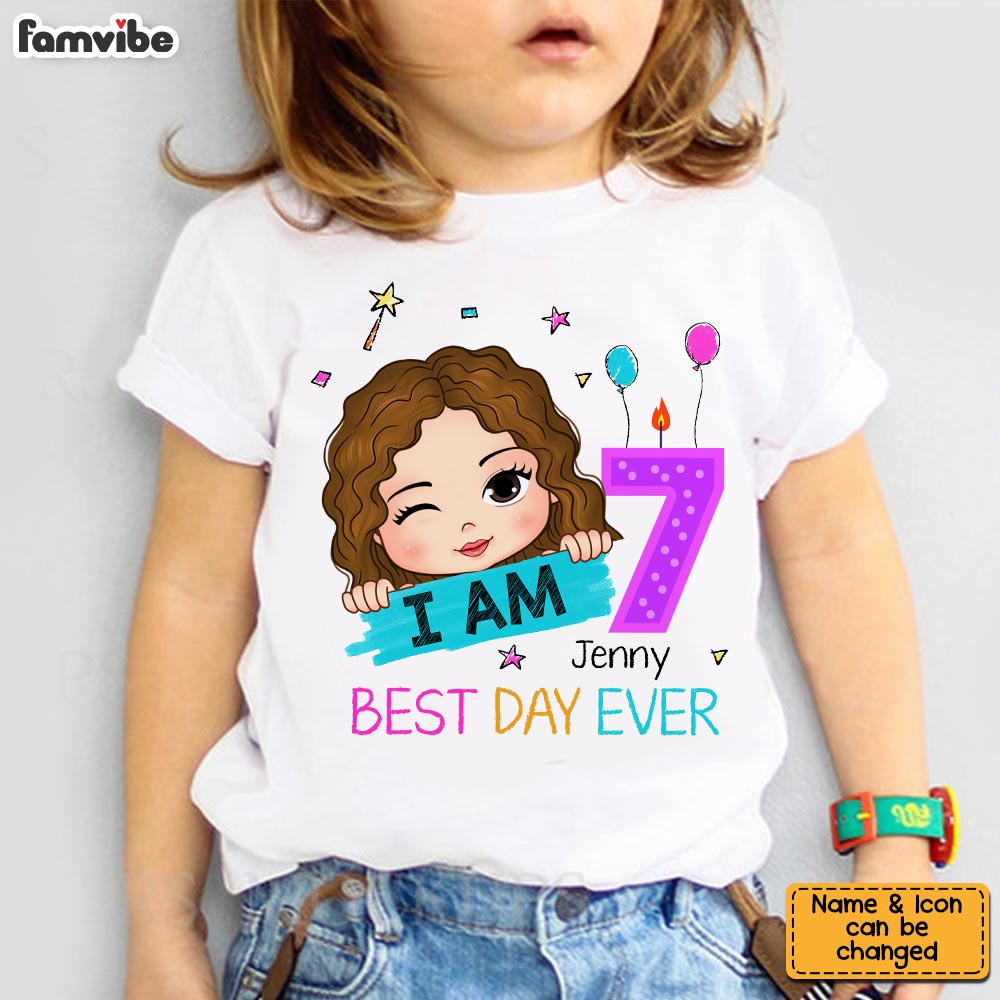 Personalized Birthday Gift For Granddaughter I Am 7 Kid T Shirt 29597 Mockup Black