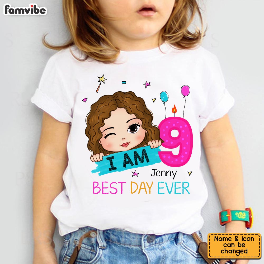 Personalized Birthday Gift For Granddaughter I Am 9 Kid T Shirt 29599 Mockup Black