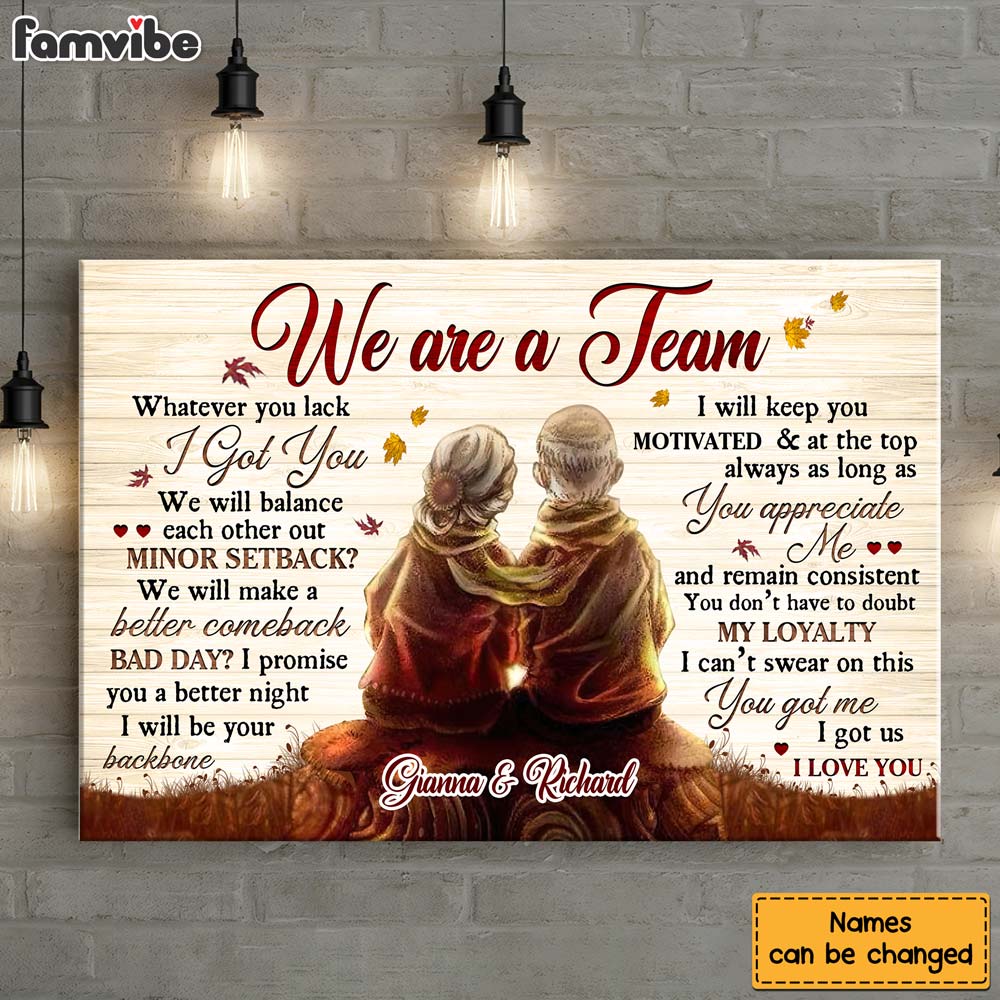Personalized Gift For Old Couple We Are Team Canvas 29750 Primary Mockup