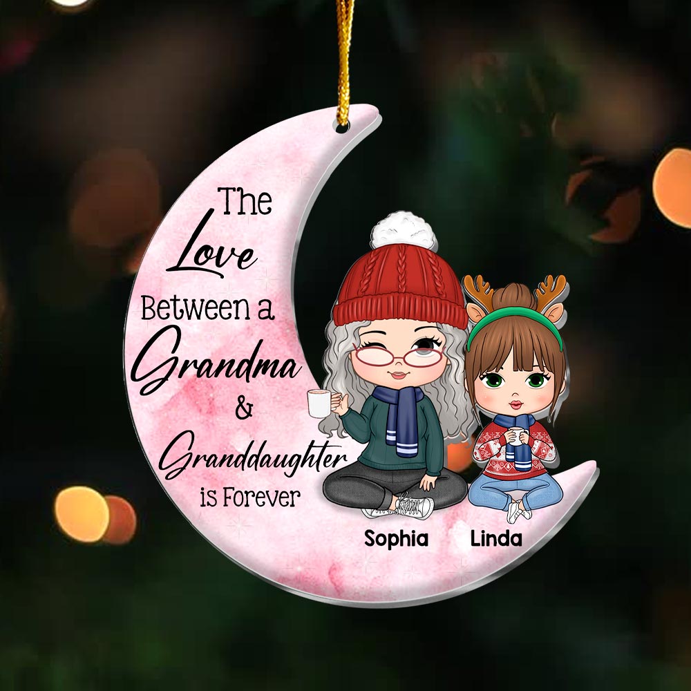 Personalized Grandma And Grand Daughter On The Moon Ornament 29841 Primary Mockup