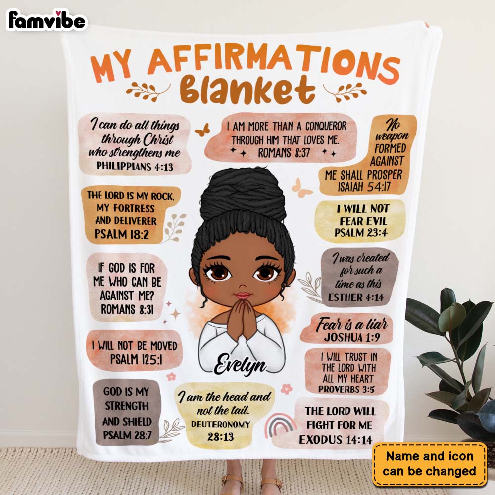 Personalized Affirmations Blanket Inspirational Gift For Daughter 29861 Primary Mockup