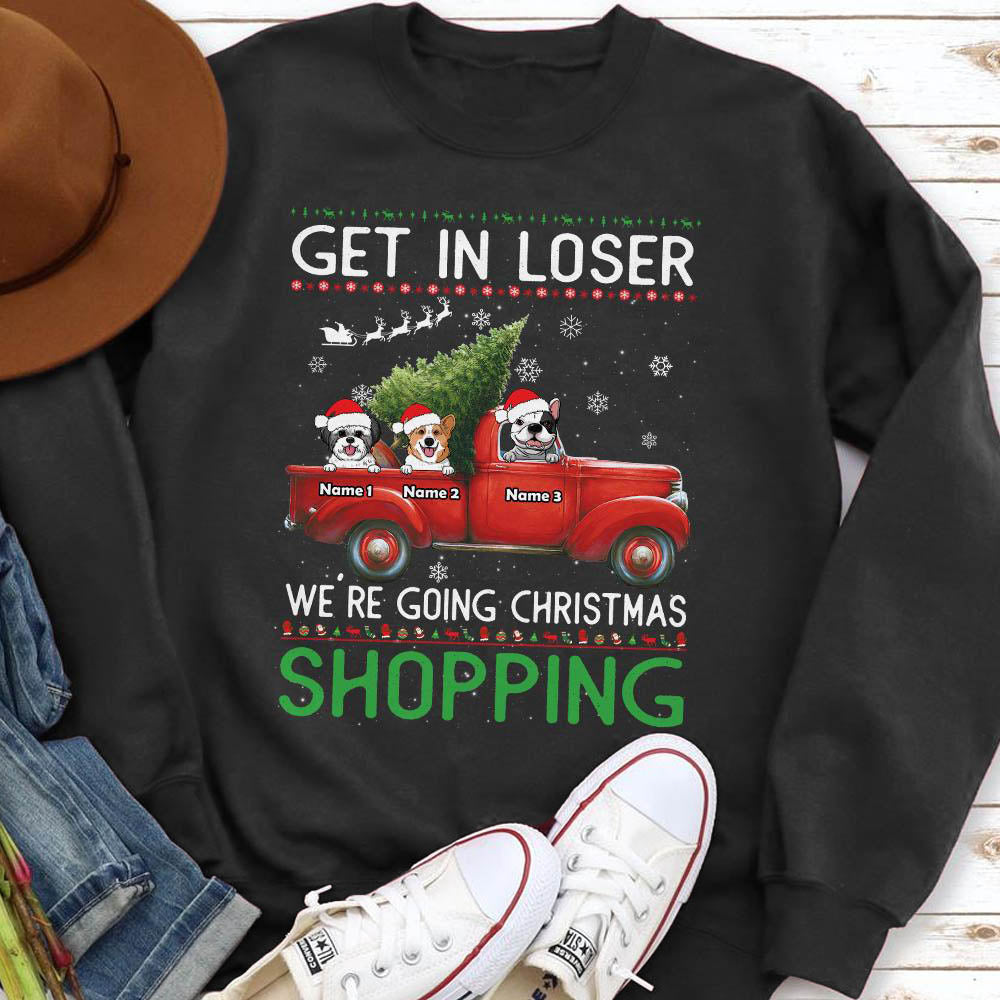 Personalized Dog Christmas Shopping Sweatshirt NB252 81O60