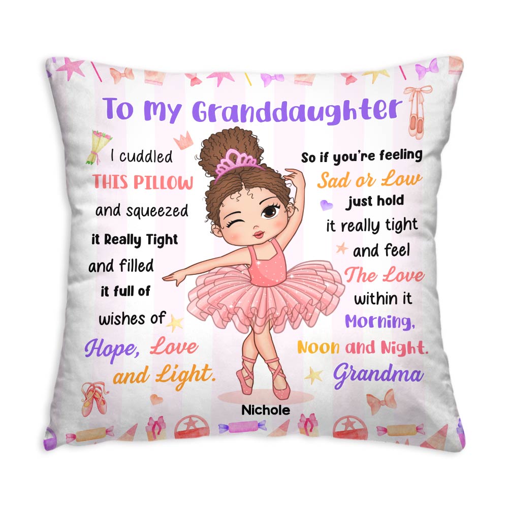 Personalized Gift For Granddaughter Hug This  Ballerina Pillow 30847 Primary Mockup