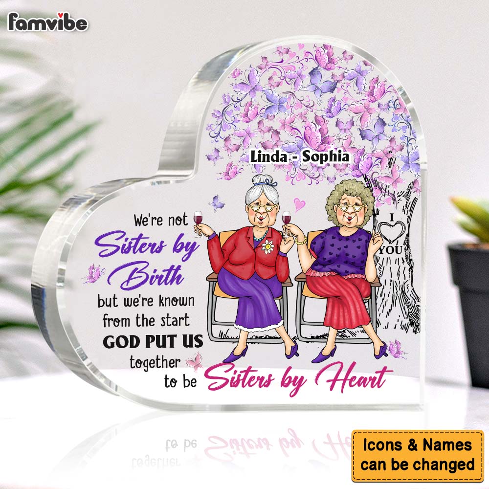 Personalized Gift For Friends Sisters By Heart Acrylic Plaque 31226 Primary Mockup