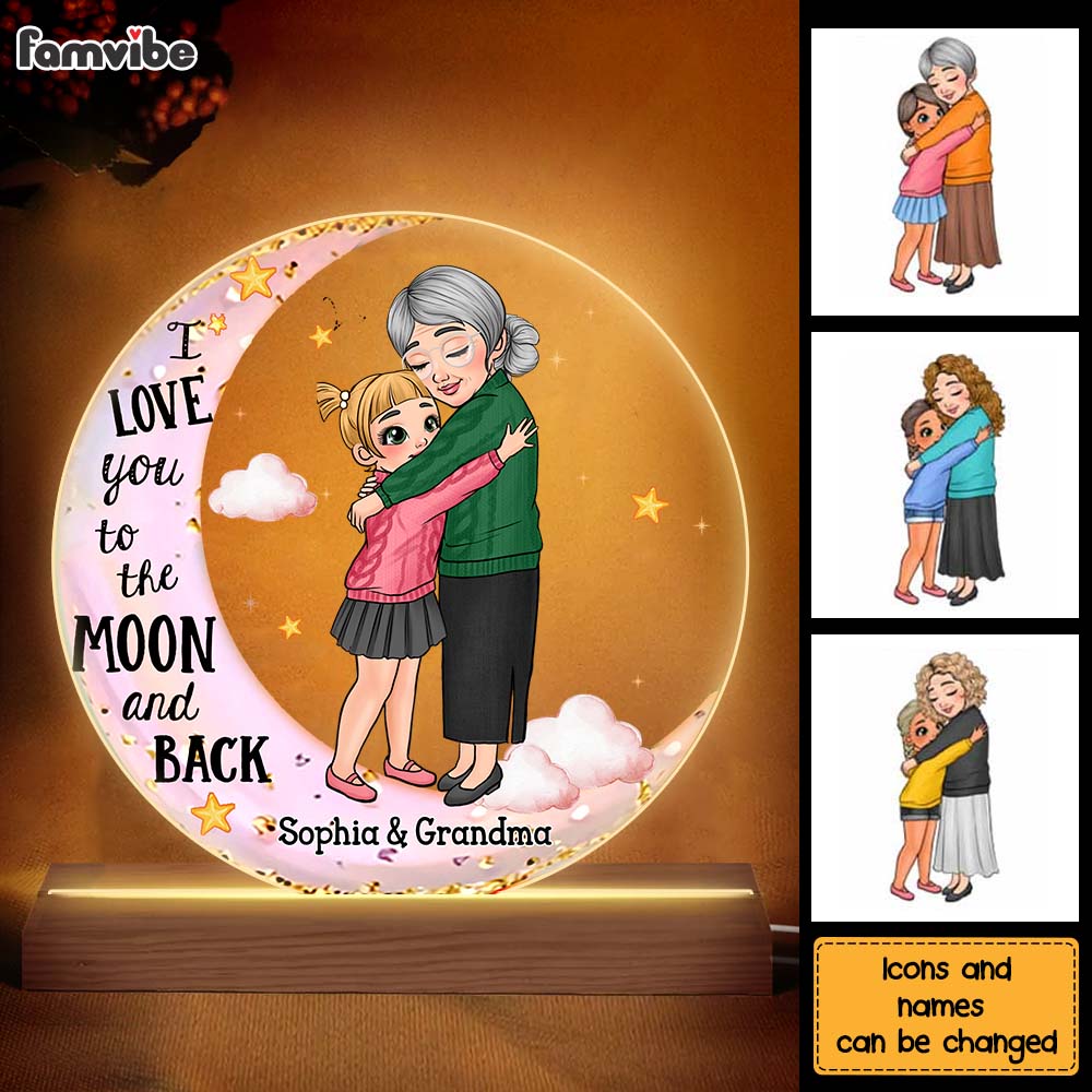 Personalized Gift For Granddaughter Love You To The Moon Plaque LED Lamp Night Light 31536 Primary Mockup