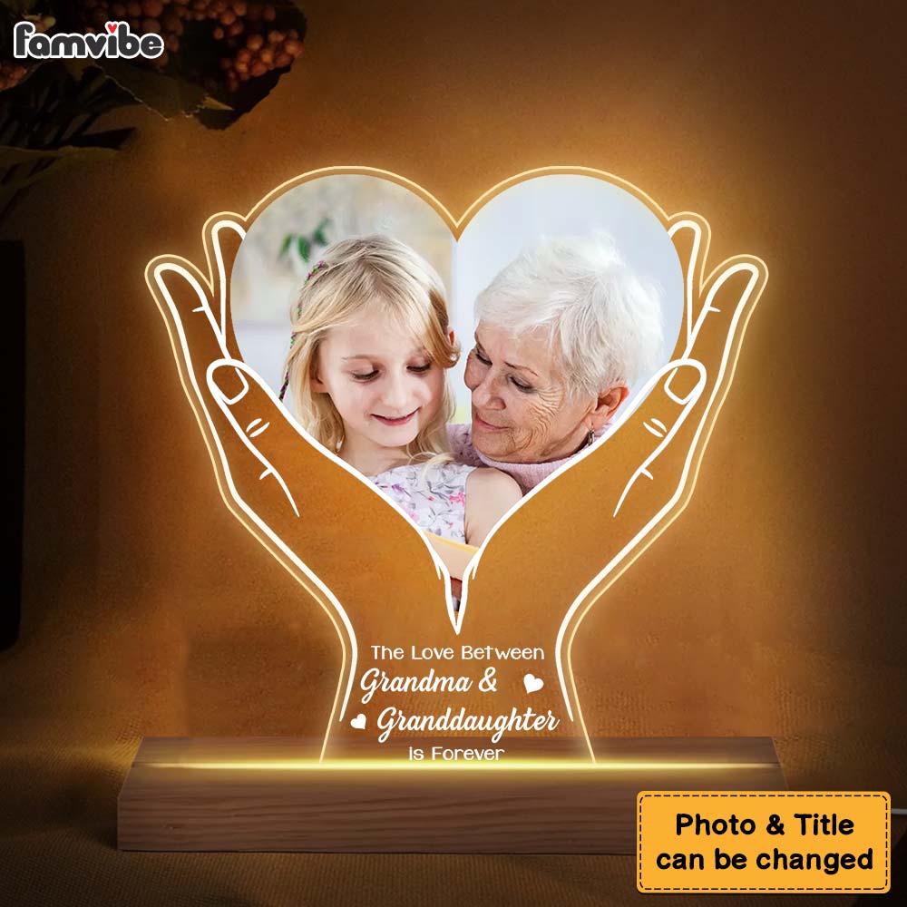 Personalized Gift The Love Between Grandma And Granddaughter Plaque LED Lamp Night Light 31591 Primary Mockup