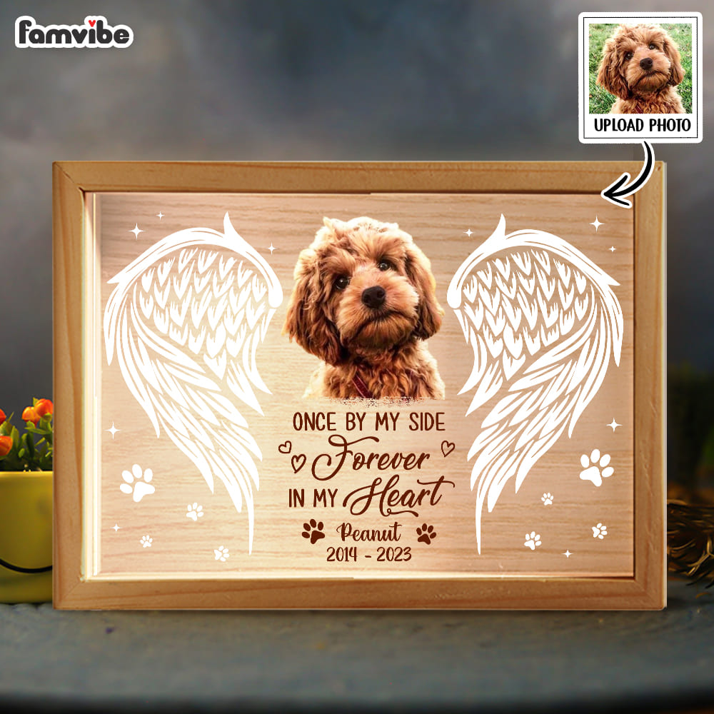 Personalized Dog Memorial Photo Once By My Side Forever In My Heart Picture Frame Light Box 31631 Primary Mockup