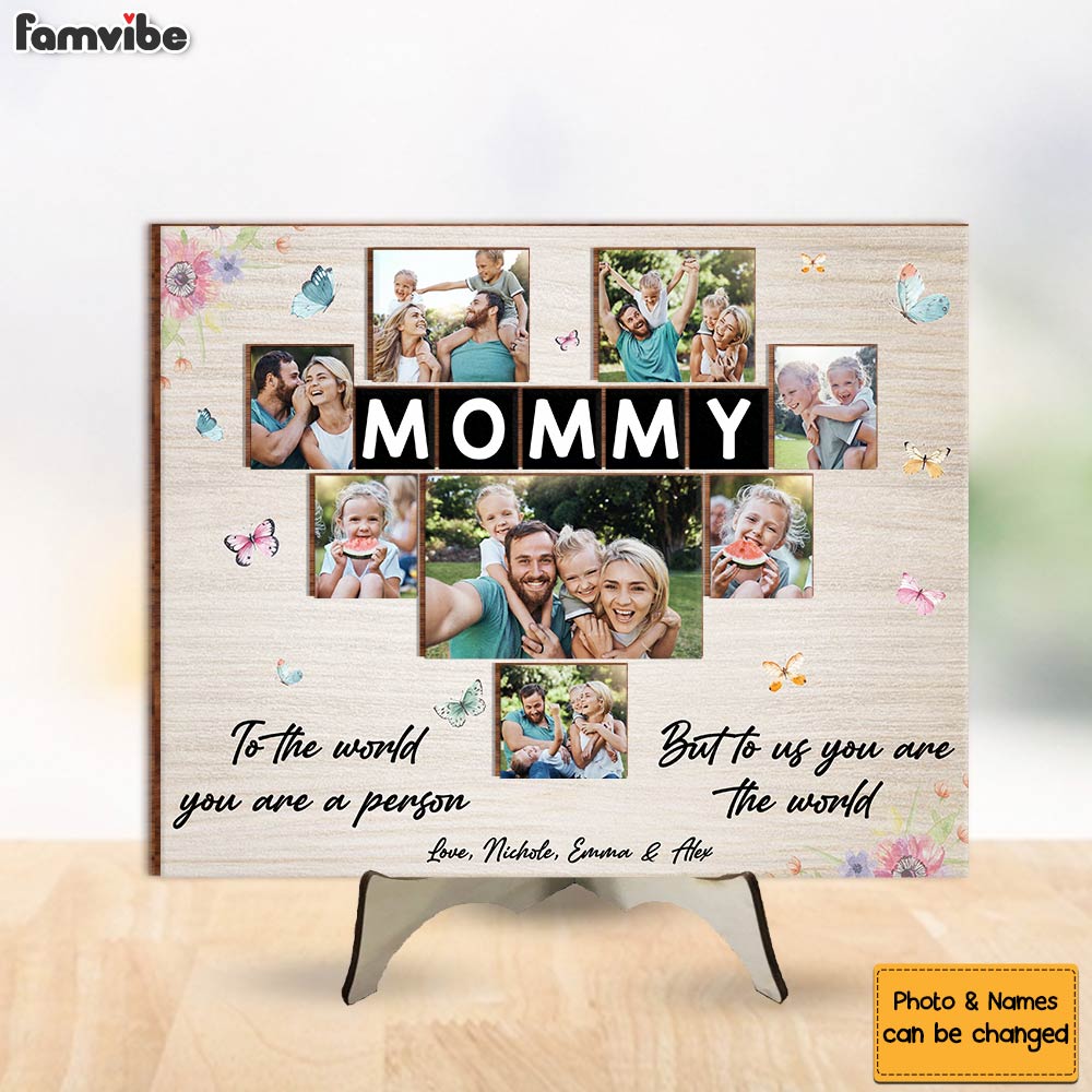 Personalized Gift For Mom You Are The World 2 Layered Separate Wooden Plaque 32077 Primary Mockup