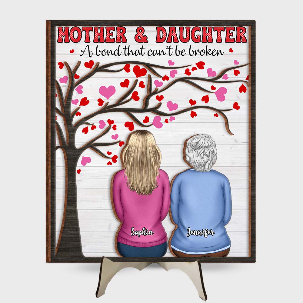 Personalized Gift For Mom Mother And Daughter 2 Layered Separate Wooden Plaque 32184 Primary Mockup