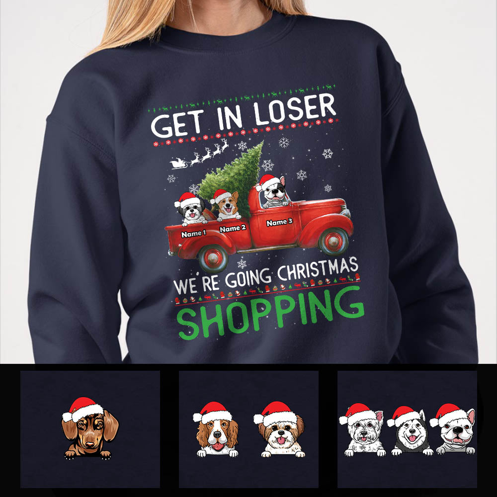 Personalized Dog Christmas Shopping Sweatshirt NB252 81O60