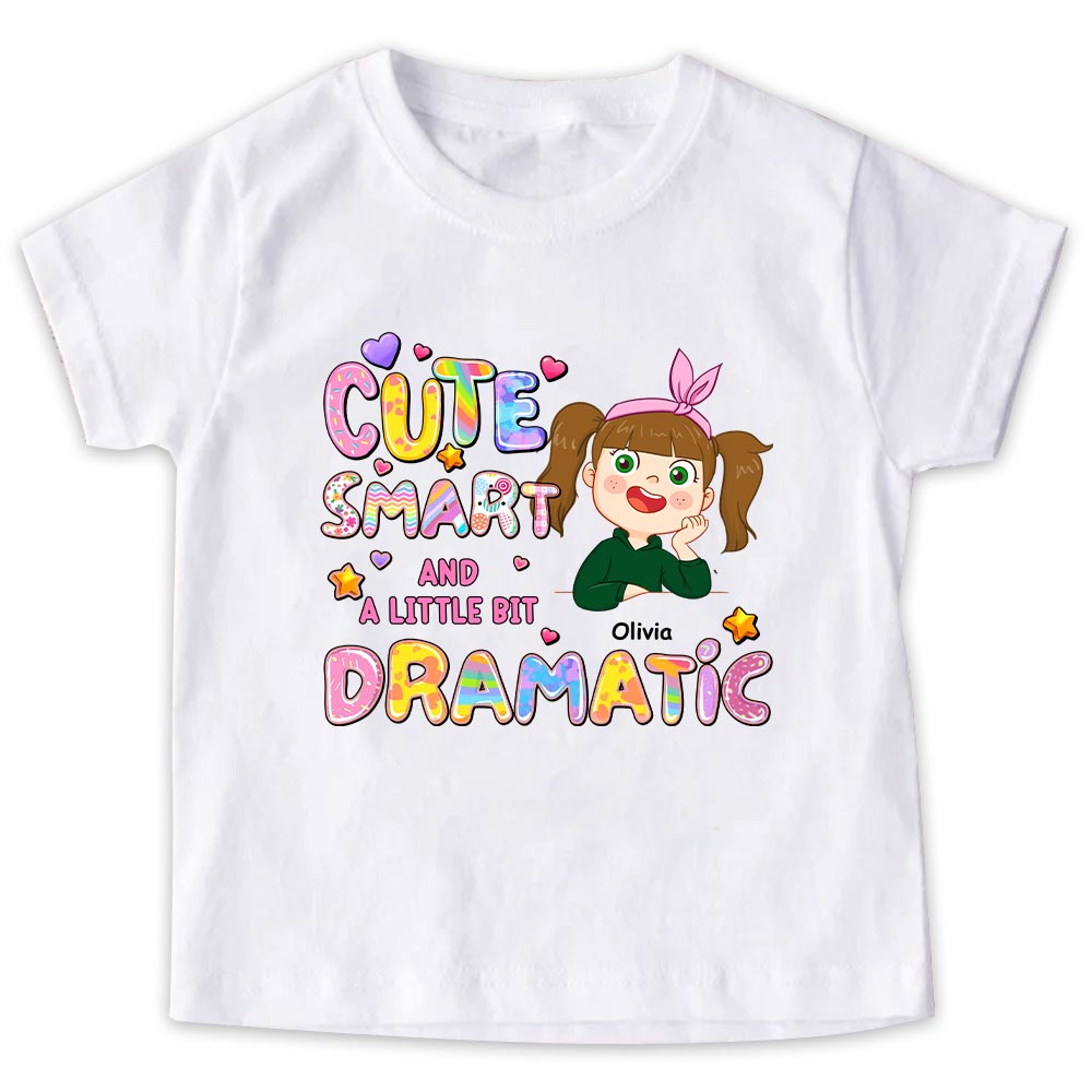 Personalized Gift For Granddaughter Cute Smart A Little Bit Dramatic Kid T Shirt - Kid Hoodie - Kid Sweatshirt 30338 Mockup Black