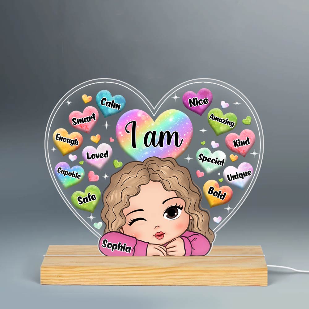 Personalized Gift For Granddaughter I Am Kind Plaque LED Lamp Night Light 31531 Primary Mockup