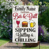 Personalized Family Backyard Patio Grilling & Chilling Flag JL35 85O58 1