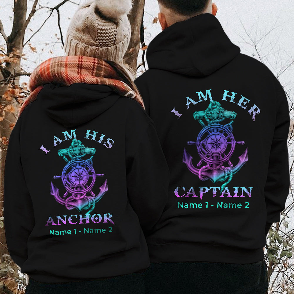 Personalized Captain And Anchor Love Couple Hoodie SB212 30O34