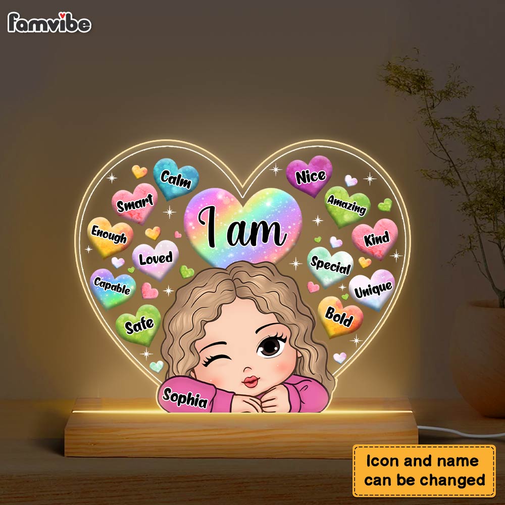 Personalized Gift For Granddaughter I Am Kind Plaque LED Lamp Night Light 31531 Primary Mockup