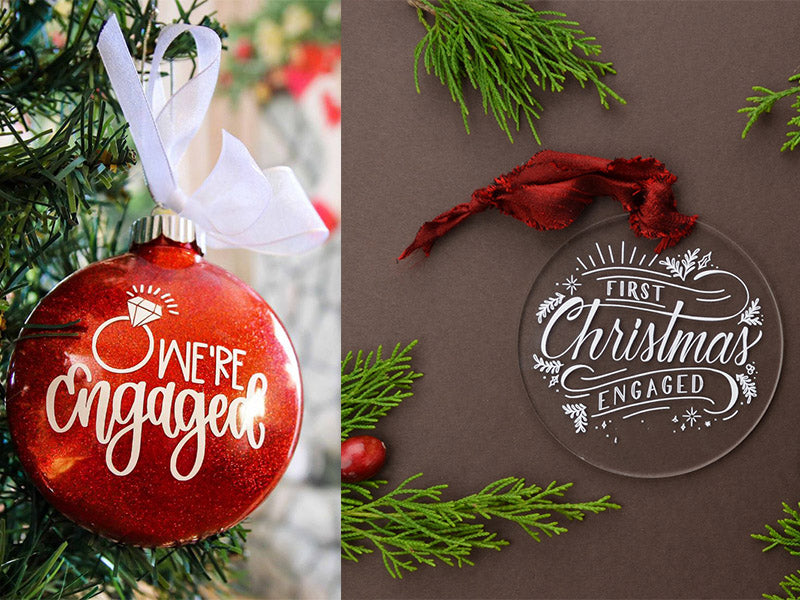 first christmas engaged ornaments