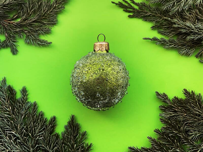 green christmas ornaments