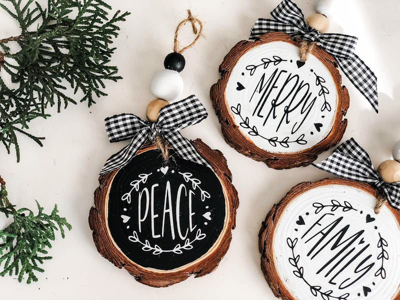 wooden christmas ornaments