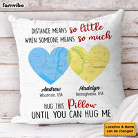 Personalized Custom Map Heart Shaped Long Distance Pillow 36688 thumb 1