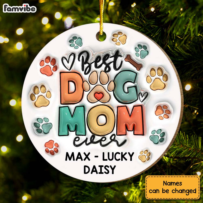 Personalized Gift For Dog Mom Inflated Ornament Circle Ornament 34660 1