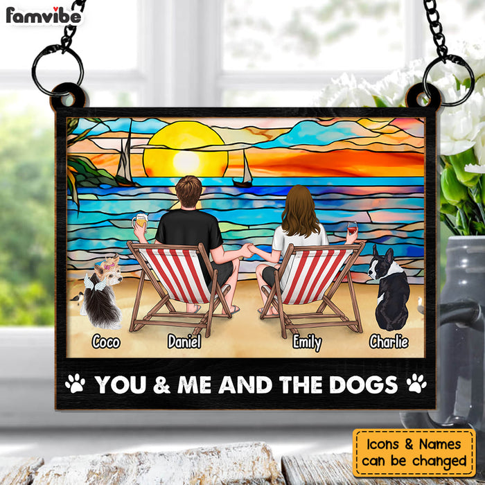Personalized You And Me And The Dogs Acrylic Mix Wood Suncatcher Ornament 34006 1