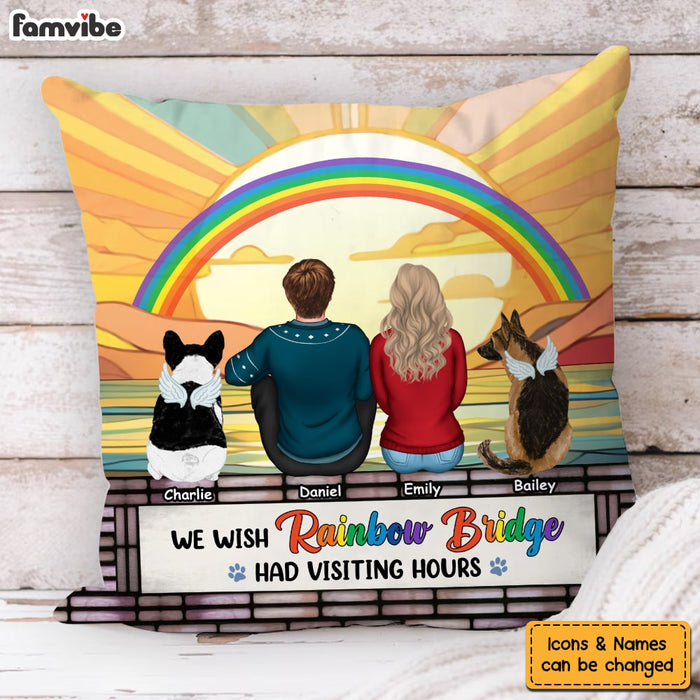 Personalized Gift For Dog Lovers Rainbow Bridge Had Visiting Hours Pillow 34012 1