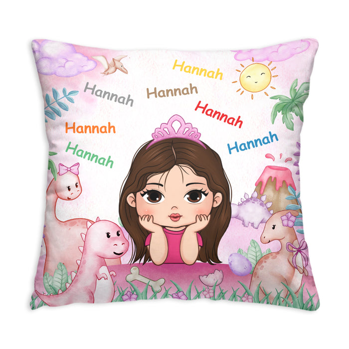Personalized Gift For Granddaughter Dinosaur Custom Name Pillow 30837 1