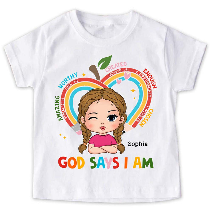 Personalized Gift For Granddaughter School Theme God Says Kid T Shirt - Kid Hoodie - Kid Sweatshirt 34045 1