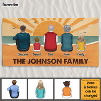 Personalized Family Sitting Summer Retro Beach Towel 34319 thumb 1